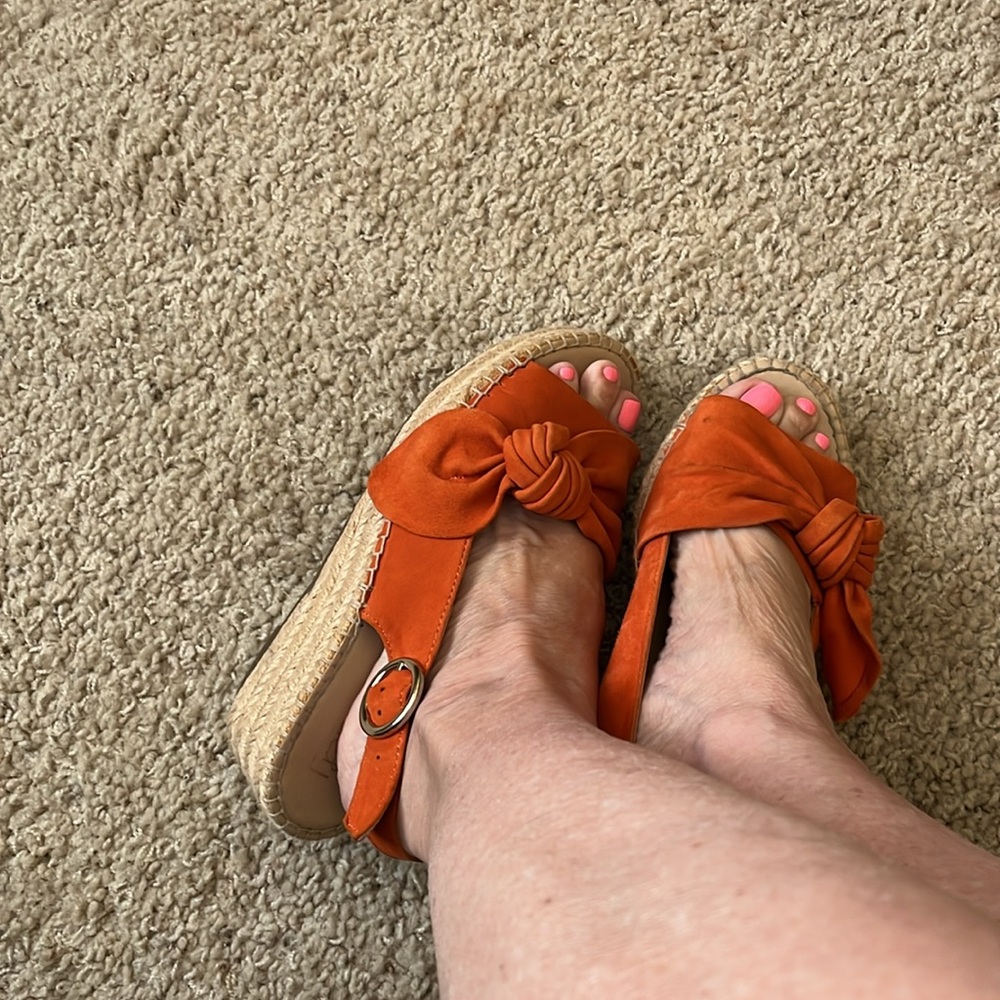 Women's Franco Sarto Tangerine Pirouette Suede Espadrille Slingback Sandals. 7M - Picture 14 of 16